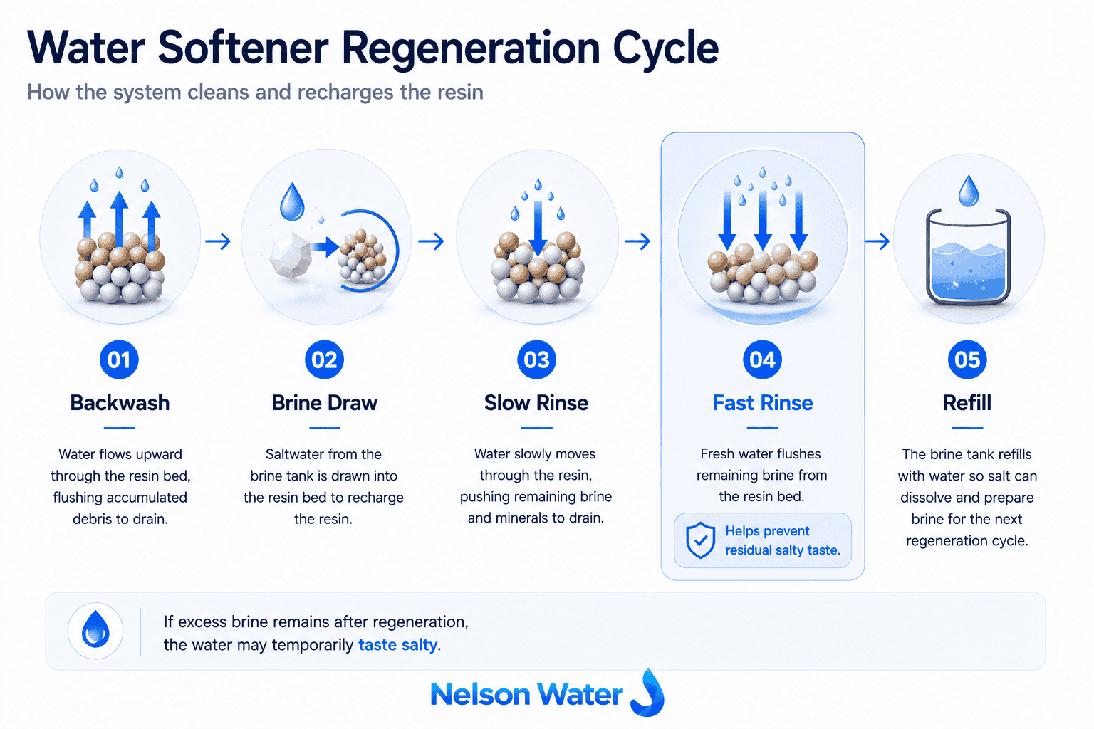 infographic explaining water softener regeneration cycle (1)